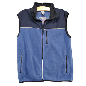 Old Navy Womens Full Zip Fleece Vest 16 Blue Embroidered Native American